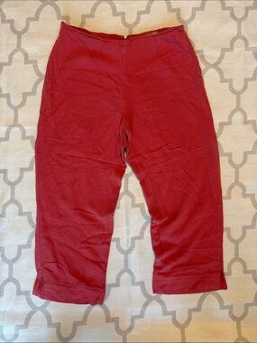 Bungalow Brand Women’s Pink 100% Silk Crop Pants. Size 8